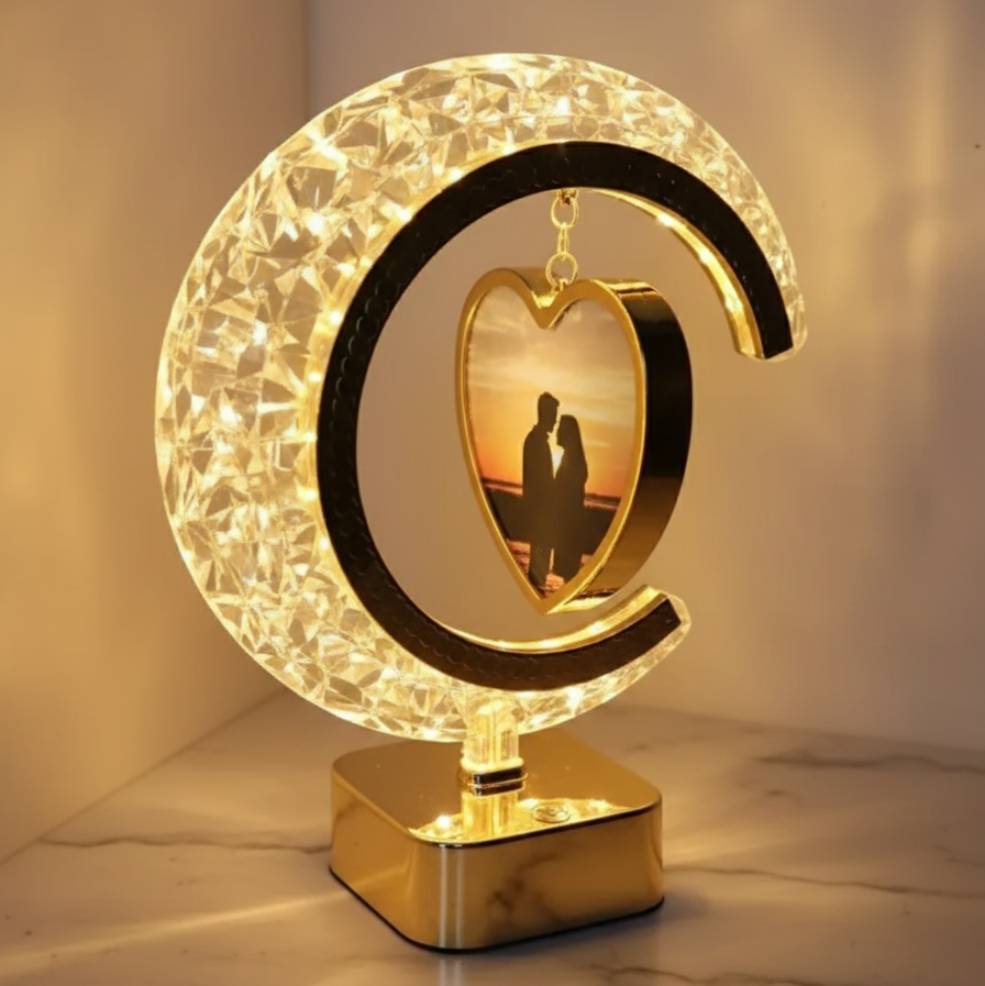 Personalized 3D Moon Lamp with Custom Photo & Name – Romantic Night Light Gift ( Non - Customized )