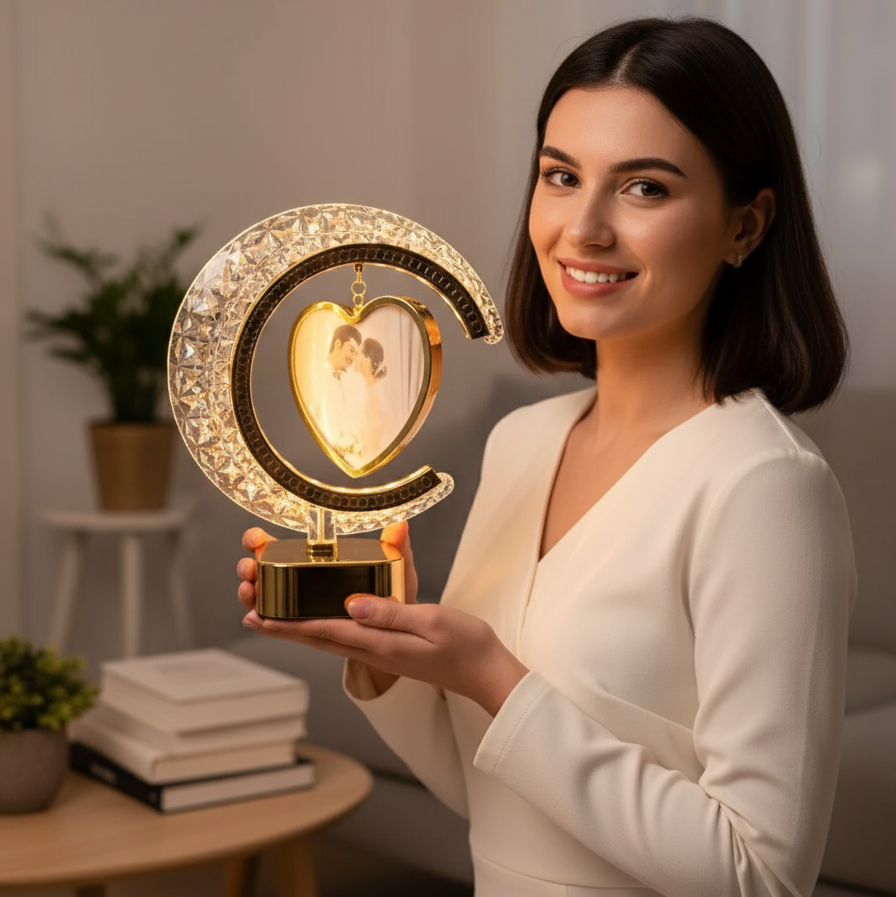 Personalized 3D Moon Lamp with Custom Photo & Name – Romantic Night Light Gift ( Non - Customized )