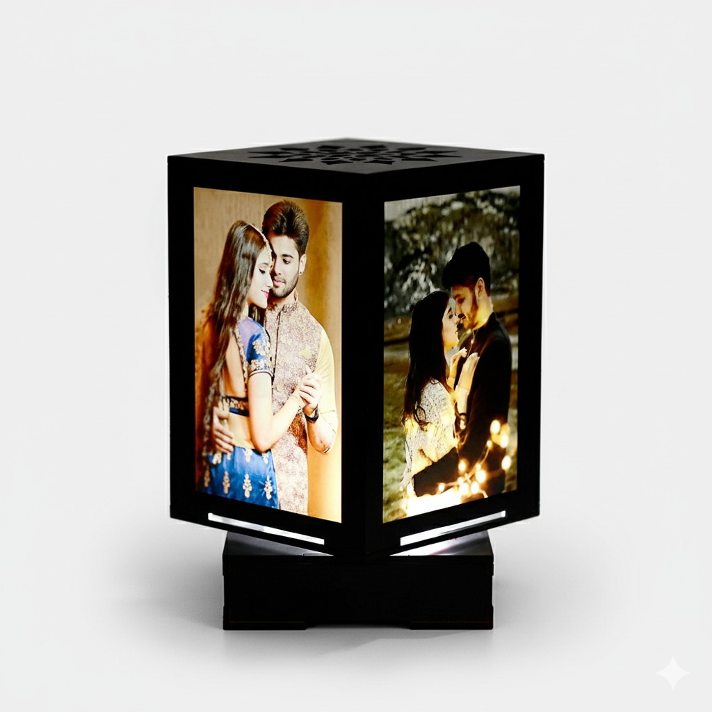 Personalized 4x6 Rotating Photo Lamp – Light Up Your Memories in Style!