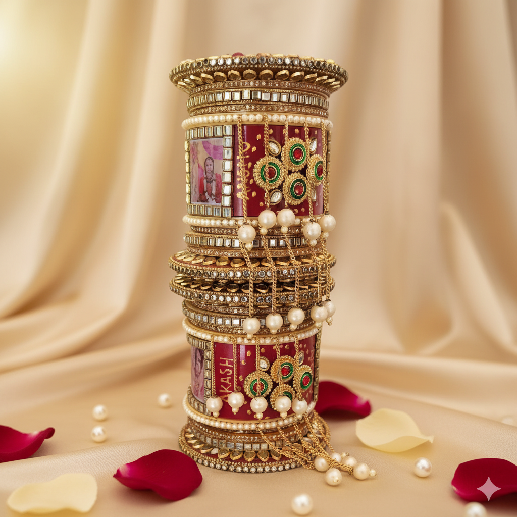 Customized Bridal Chooda with Name & Photo | Personalized Wedding Chooda for Everyone