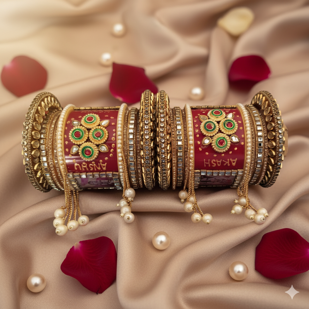 Customized Bridal Chooda with Name & Photo | Personalized Wedding Chooda for Everyone