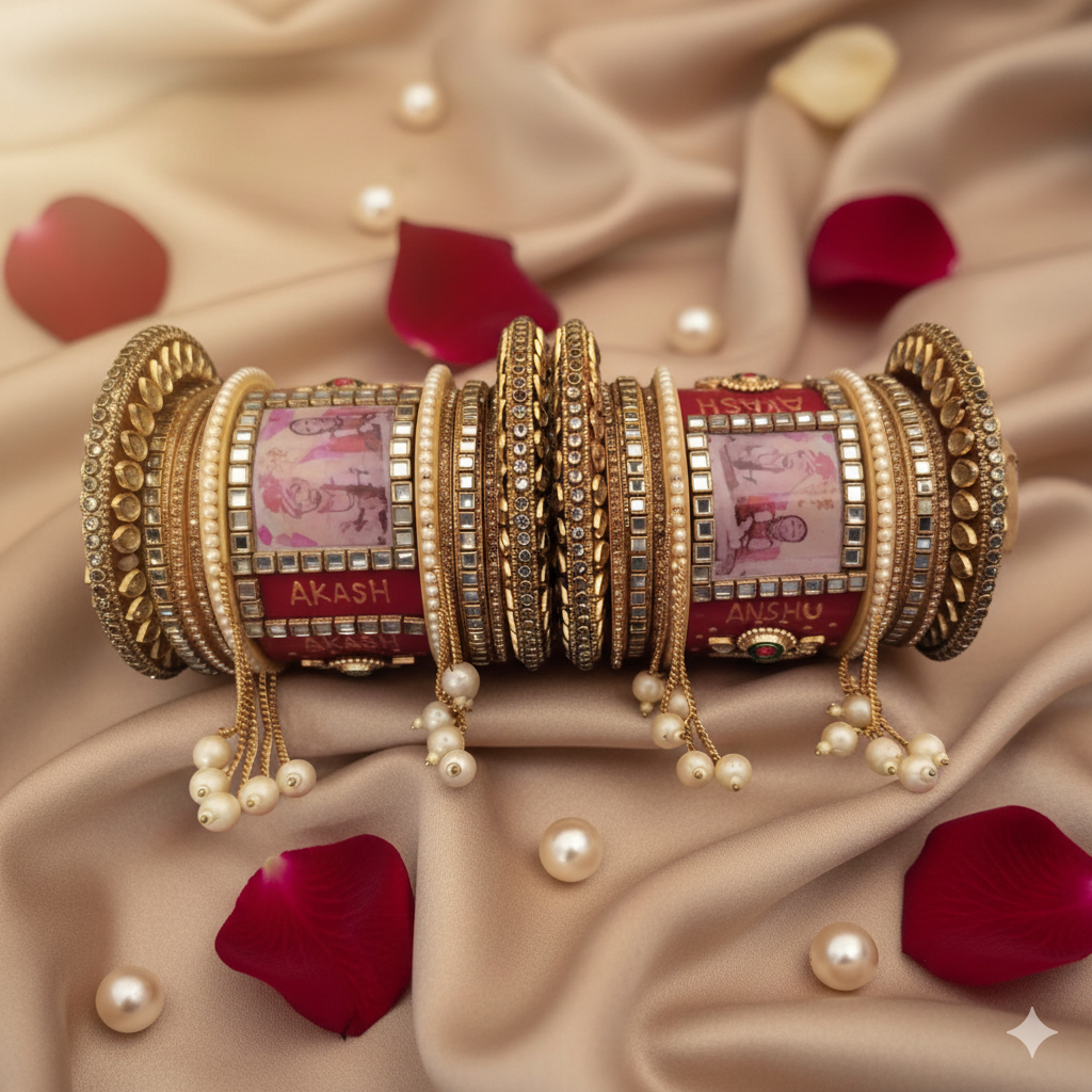 Customized Bridal Chooda with Name & Photo | Personalized Wedding Chooda for Everyone
