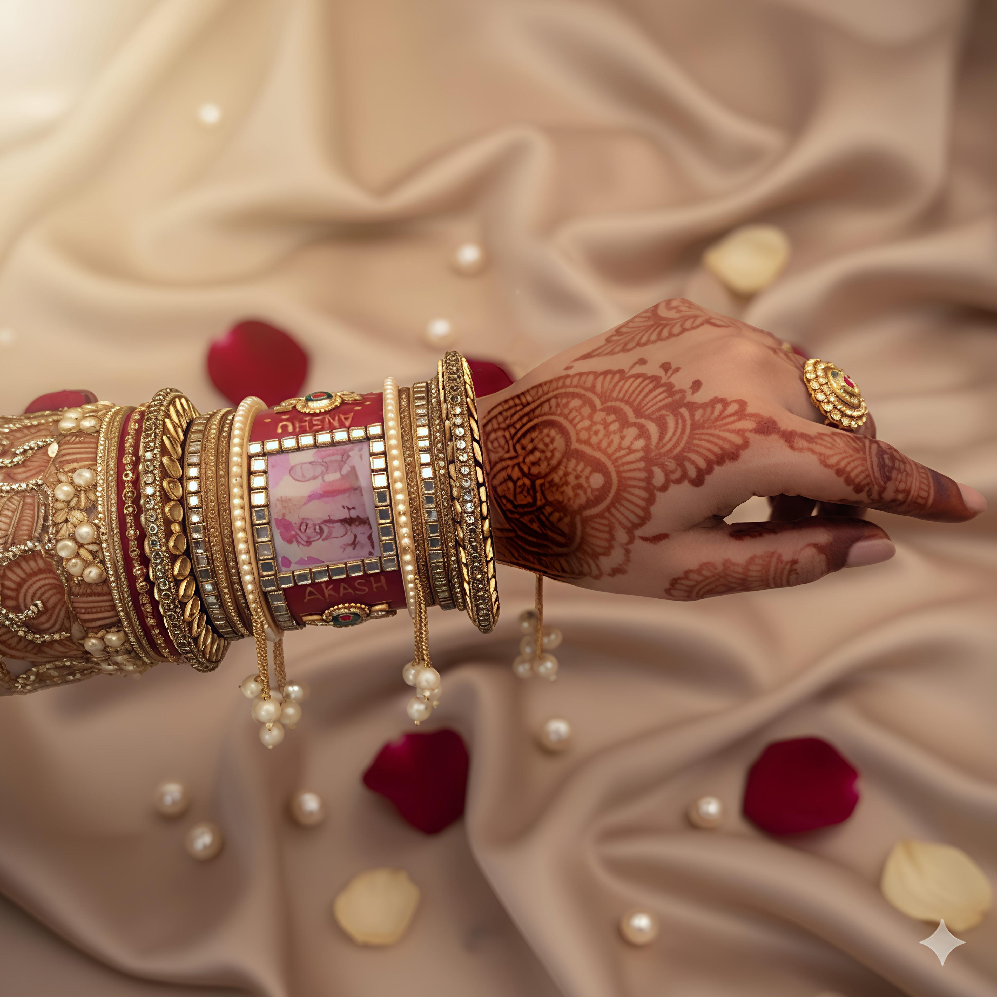 Customized Bridal Chooda with Name & Photo | Personalized Wedding Chooda for Everyone
